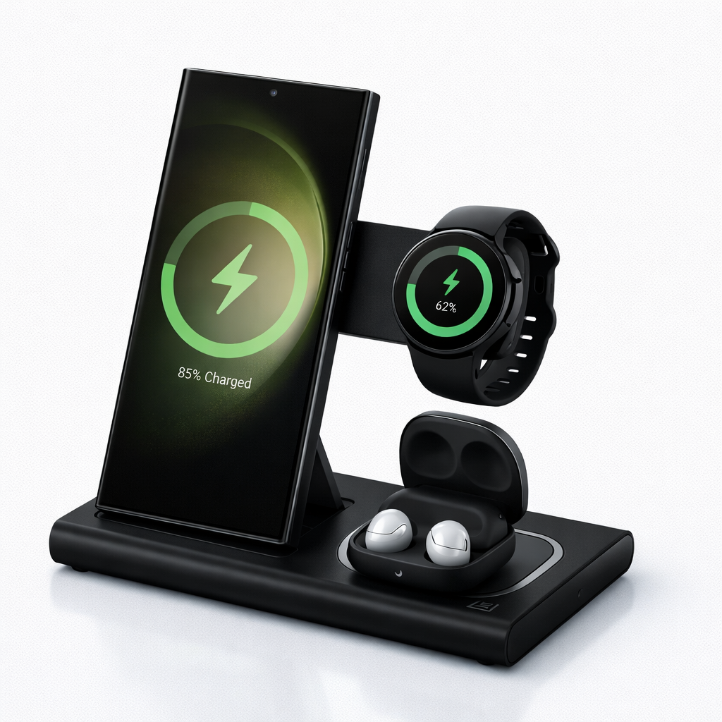 Station de Charge 3-en-1 Sans Fil pour Android